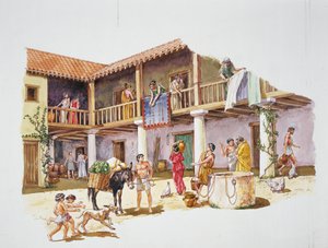 Starověké Athény - rekonstrukce domu (barevné lito) od School Italian