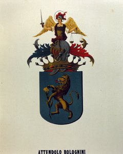 Erb rodiny Attendolo Bolognini z Milána se lvem ""dračice"". od School Italian