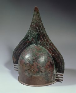 Bronzová přilba, Villanovanské období, 2. polovina 8. století před naším letopočtem (bronz) od School Italian