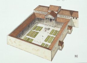 Rekonstruované fórum postavené Titem Flaviem Vespasianem (barevné lito) od School Italian