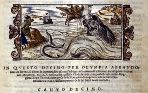 Scéna z rytířské básně „Orlando Furioso“ (Zuřivý Roland) od Ludovica Ariosta (1474 - 1533) X L