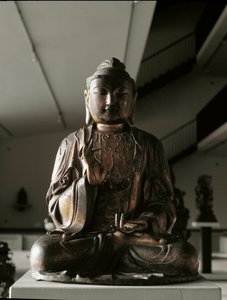 Buddha sedící v pozici lalitasana - socha, období Kamakura (1185-1333) od Japanese School