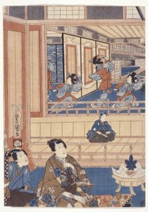 Genji (barevný dřevoryt) od School Japanese