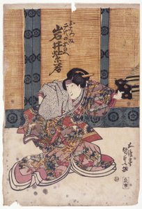Iwai Shijaku v ženské roli (barevný dřevoryt) od School Japanese