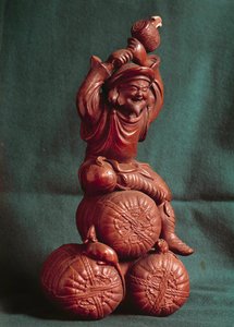Japonské umění: japonský bůh Daikoku (Daikokuten), ochránci farmářů a bůh zemědělství. Paříž, Guimetovo muzeum, Národní muzeum asijského umění od Japanese School