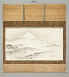 Kakemono, krajina hory Fuji od Japanese School