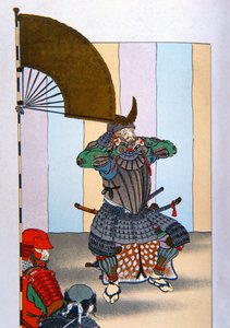 Samuraj starého Japonska: Tokugawa Iejasu po bitvě u Sekigahary v roce 1600 (barevné litho)