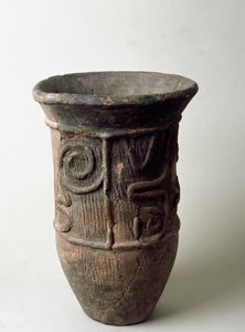 Terakotová nádoba z Chiba, období Jomon 13.-11. století před naším letopočtem od Japanese School