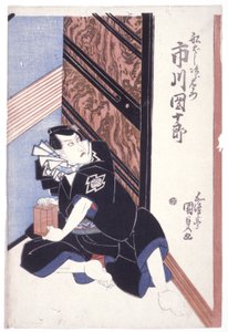 Bez názvu (Ichikawa Danjuro Vii/Funahashi Jirozaemon) (barevné dřevoryty) od School Japanese