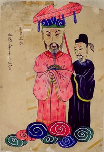 Korejské božstvo neboli "Okhwangsangje" (přírodní pigment na papíře) od School Korean