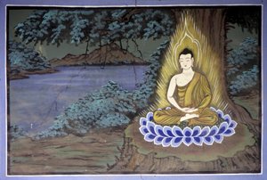 Buddhův život: Buddha v meditaci – chrám Yongju, oblast Suwon, Jižní Korea. od School Korean