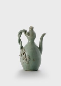 Dvojitá konvice z tykve (kamenina a porcelán s glazurami a reliéfní dekorace) od School Korean