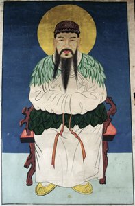 Mužský bůh Dangun (přírodní pigment na papíře) od School Korean