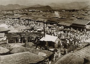 Pohled na tržiště v Daegu, Korea od School Korean