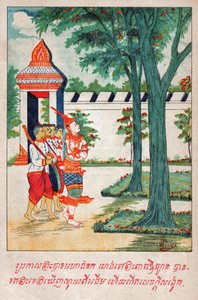 Mahajanaka Jataka. (rytina, cca 1910) od School Laotian