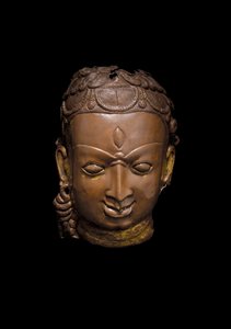 Maska Repousse of Shiva, cca 11. století (měď) od School Nepalese