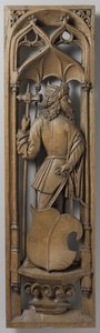 Panel z varhanní skříně, c. 1510-20 (dub se stopami polychromie) od School Netherlandish