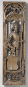 Panel z varhanní skříně, c. 1510-20 (dub se stopami polychromie) od School Netherlandish