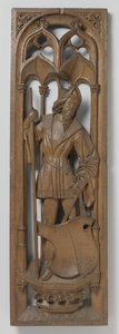 Panel z varhanní skříně, c. 1510-20 (dub se stopami polychromie) od School Netherlandish