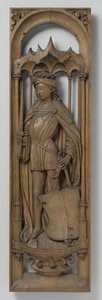 Panel z varhanní skříně, c. 1510-20 (dub se stopami polychromie) od School Netherlandish