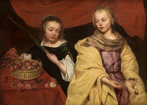 Svaté Anežky Římské a Dorothea Caesarea (olej na desce) od School Netherlandish