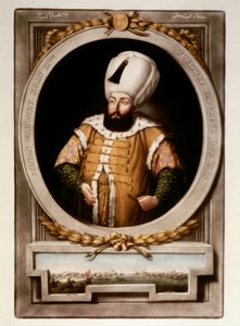 Osmanská říše: Portrét sultána Mehmeta (Mehmed) III (1566-1603) Miniaturní knihovna Topkapi Sarayi Istanbul