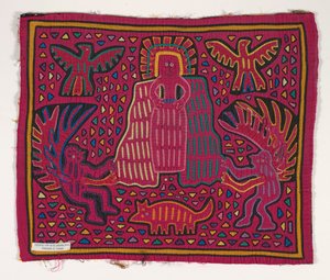 Panel košile (mola), Kuna People, San Blas Islands, cca 1950 (aplikovaná bavlna)
