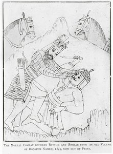 Rustam v bitvě nevědomky zabil svého syna Sohraba od School Persian