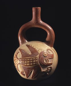 Váza s rybím designem, Mochica, 200-800AD, (keramická)