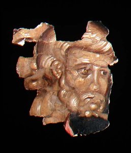 Hlava neznámého světce, konec 14. století (freska) od School Pskov