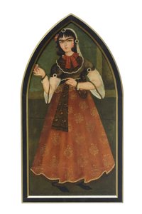 Mladá žena, autor: stoupenec Mohammada Hassana, neznámý autor (olej na plátně)