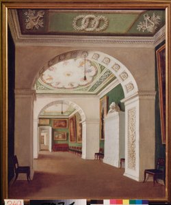 Sada pokojů v paláci Stroganov v Petrohradě. Obraz ruského mistra, olej na plátně, kolem 1840. Ruské umění od School Russian