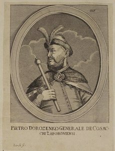 Petro Dorofejevič Dorošenko, hejtman pravobřežní Ukrajiny (rytina) od School Russian