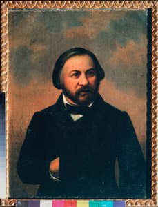 Portrét skladatele Michaila I. Glinky (1804-1857) - Portrét skladatele Michaila I. Glinky - Anonymní obraz, olej na plátně, cca 1850 - Ruské umění 19. století - Puškinovo pamětní muzeum, Petrohrad od School Russian