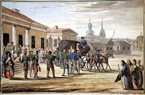 Ruští vojáci přijíždějící do Krasnoye od School Russian