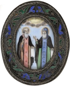 Svatý Dimitrij Rostovský (1651-1709) a svatý Ignác Brjančaninov (zemřel v roce 1867) od School Russian