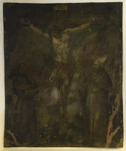 Ukřižování (Madonna On Verso) (olej na mědi) od School Spanish