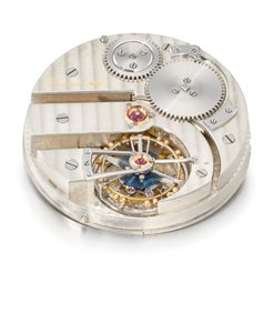 Bezklíčové jednominutové tourbillonové hodinky Openface, Breguet č. 986 (sklo a kov) (viz také 1127360) od Swiss School