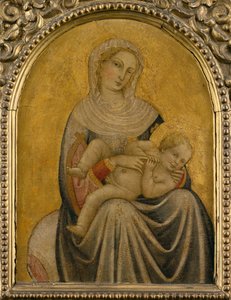 Panna a dítě, cca 1420 (tempera na panelu) od School Tuscan