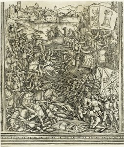 Válka s Benátkami, z Vítězného oblouku Maxmiliána I od School of Albrecht Dürer