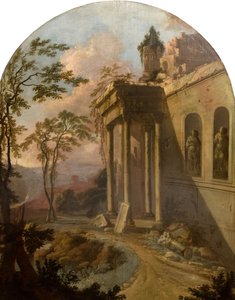 Krajina s ruinami, 1725. od School of Jacques Rousseau