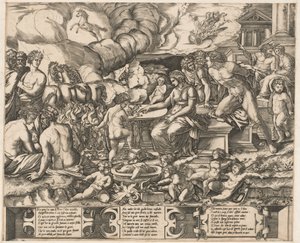 Alegorie lásky od School of Marcantonio Raimondi, after Baccio Bandinelli