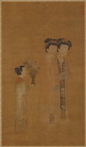 Dvorní dámy a sluha, dynastie Ming, 16. století. od School of Tang Yin