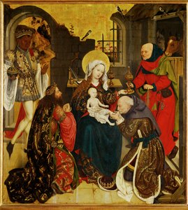 Klanění mudrců ... (malba na dřevě) od Schottenaltar Master