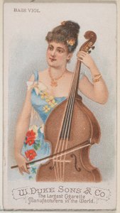 Bass Viol, ze série hudebních nástrojů N82 pro cigarety značky Duke, 1888., 1888. od Schumacher and Ettlinger