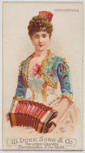 Concertina, ze série hudebních nástrojů N82 pro cigarety značky Duke, 1888., 1888.