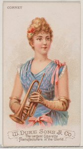 Cornet, ze série hudebních nástrojů N82 pro cigarety značky Duke, 1888., 1888.