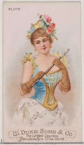 Flétna, ze série hudebních nástrojů N82 pro cigarety značky Duke, 1888., 1888.