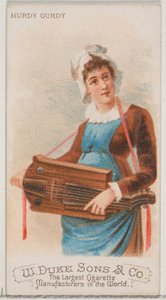 Hurdy Gurdy, ze série hudebních nástrojů N82 pro cigarety značky Duke, 1888., 1888. od Schumacher and Ettlinger