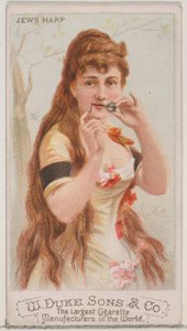 Židovská harfa, ze série hudebních nástrojů N82 pro cigarety značky Duke, 1888., 1888.